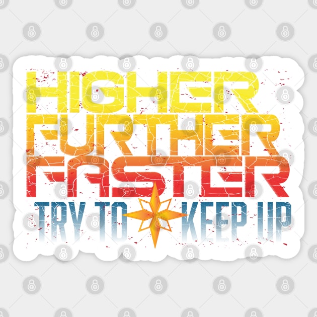 Higher further faster, superhero, comics, Sticker by laverdeden